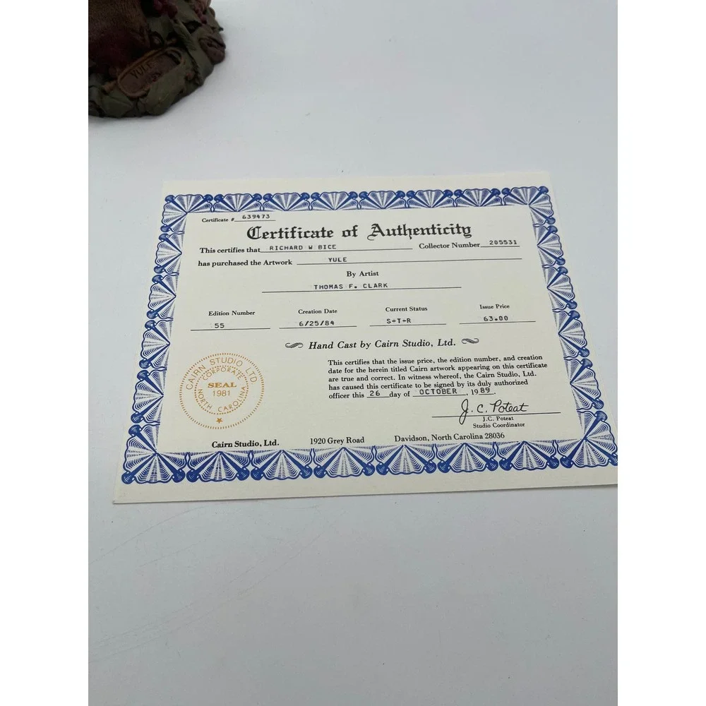 Cairn Studio hand signed